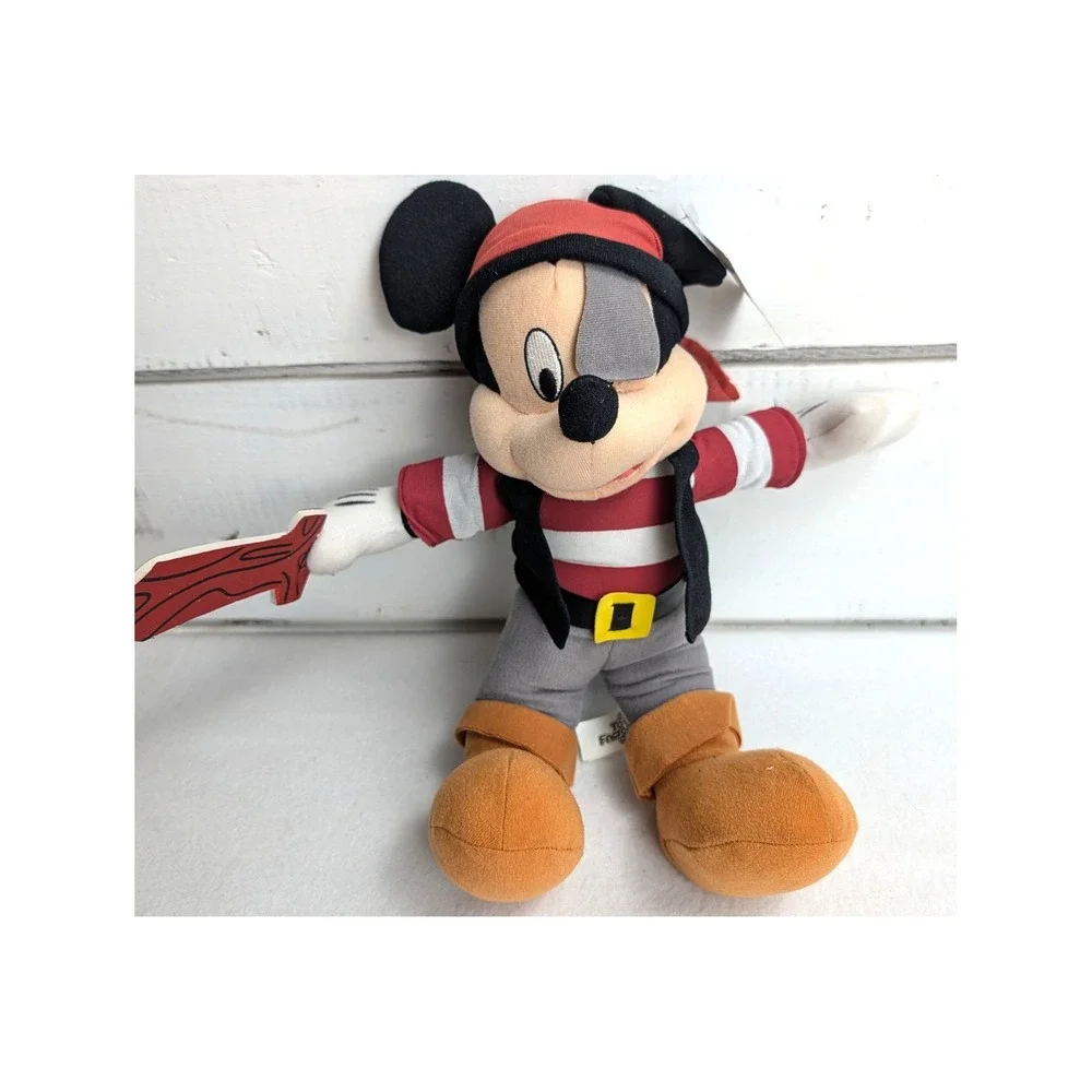 Disney Mickey Mouse Pirate Plush Toy Factory Red Bandana Eye Patch Small